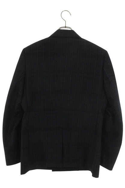 DIOR Wool Mohair Smoking Check DB Jacket Black Navy Size M