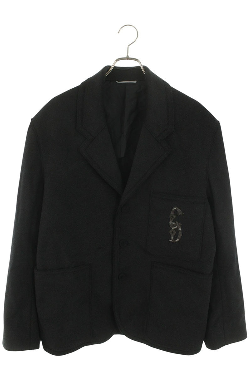 DIOR 24SS CD Embroidered Wool Blend Jacket Black Size M