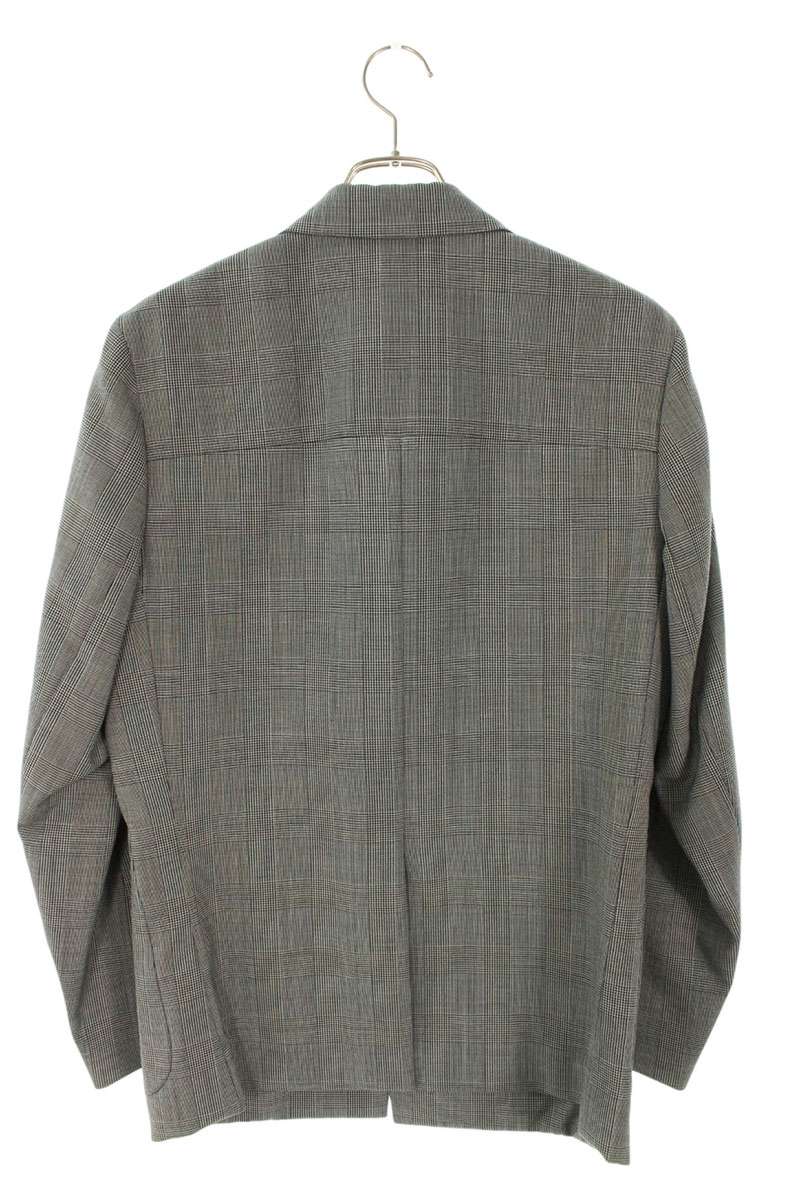 DIOR Micro Houndstooth Wool Canvas Jacket Gray Size 44C