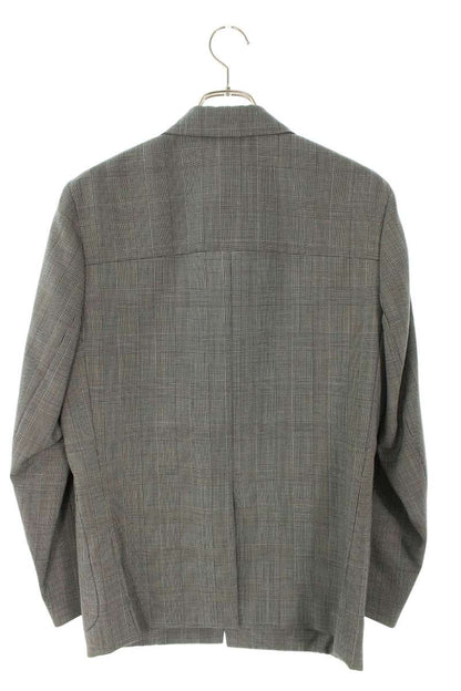 DIOR Micro Houndstooth Wool Canvas Jacket Gray Size 44C