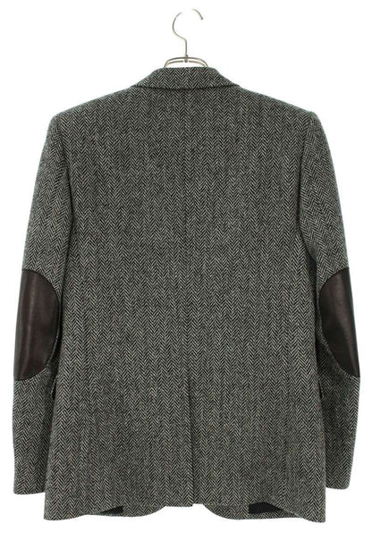 Saint Laurent Paris Elbow Patch Tailored Jacket Gray Size 44