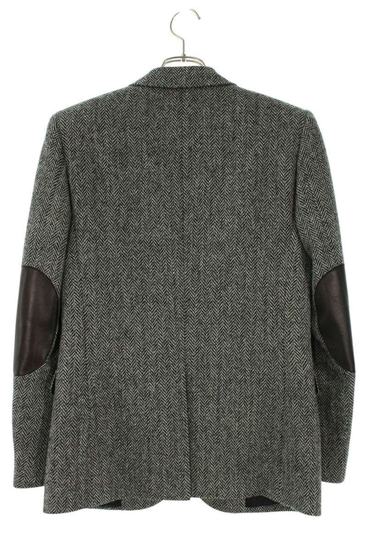 Saint Laurent Paris Elbow Patch Tailored Jacket Gray Size 44