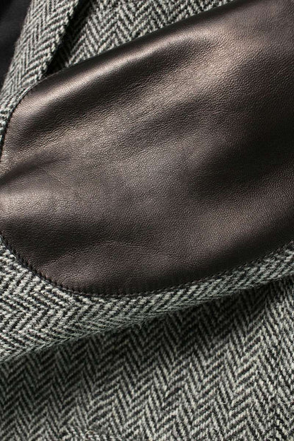 Saint Laurent Paris Elbow Patch Tailored Jacket Gray Size 44
