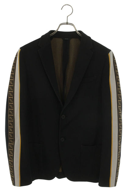 Fendi Tailored Jacket Black x Brown Size 46