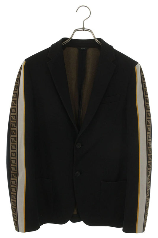 Fendi Tailored Jacket Black x Brown Size 46