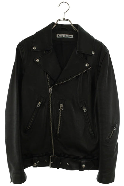 ACNE STUDIOS Double Riders Leather Biker Jacket Black Size S
