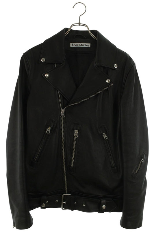 ACNE STUDIOS Double Riders Leather Biker Jacket Black Size S