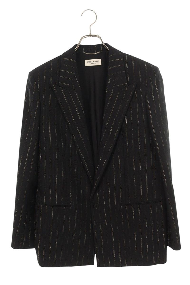 Saint Laurent Paris Striped Jacket Black x Gold Size 48