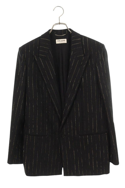 Saint Laurent Paris Striped Jacket Black x Gold Size 48