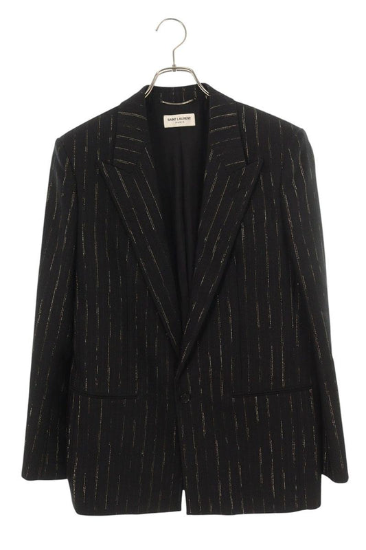 Saint Laurent Paris Striped Jacket Black x Gold Size 48