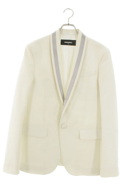 DSQUARED2 Silk Shawl Collar Tuxedo Jacket White Size M