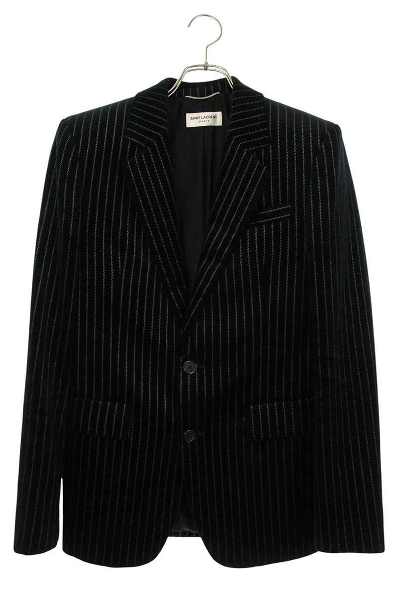 SAINT LAURENT PARIS Stripe Velour Tailored Jacket Size XS