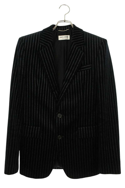 SAINT LAURENT PARIS Stripe Velour Tailored Jacket Size XS