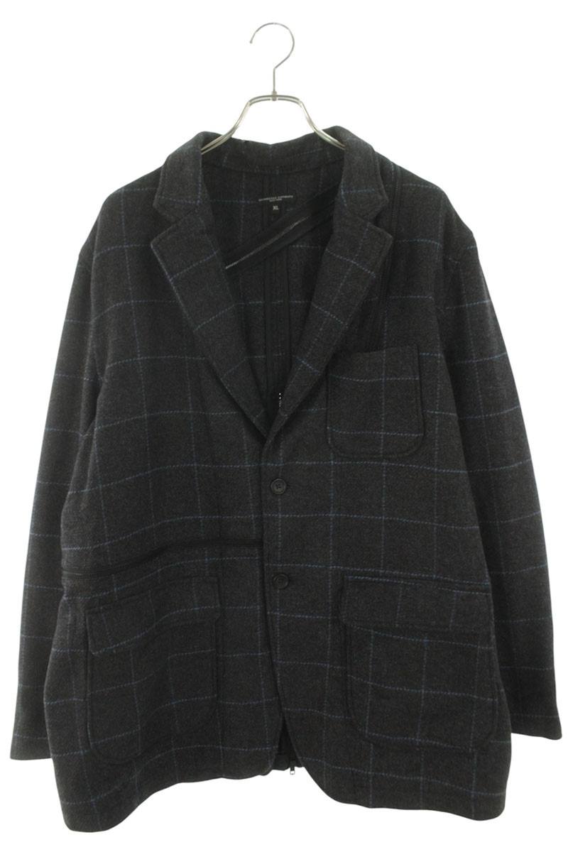 Engineered Garments Grey Wool Check Zip Jacket Size XL