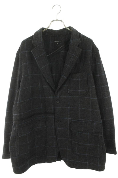 Engineered Garments Grey Wool Check Zip Jacket Size XL