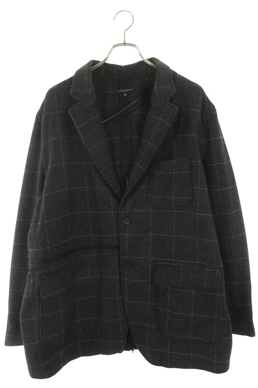 Engineered Garments Grey Wool Check Zip Jacket Size XL