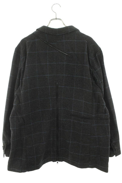 Engineered Garments Grey Wool Check Zip Jacket Size XL