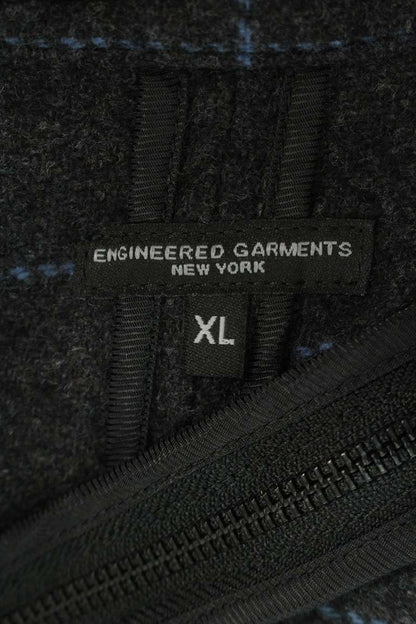Engineered Garments Grey Wool Check Zip Jacket Size XL