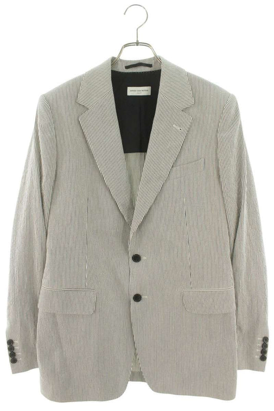 DRIES VAN NOTEN Viscose Stripe Jacket Navy White Size S