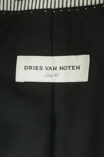DRIES VAN NOTEN Viscose Stripe Jacket Navy White Size S