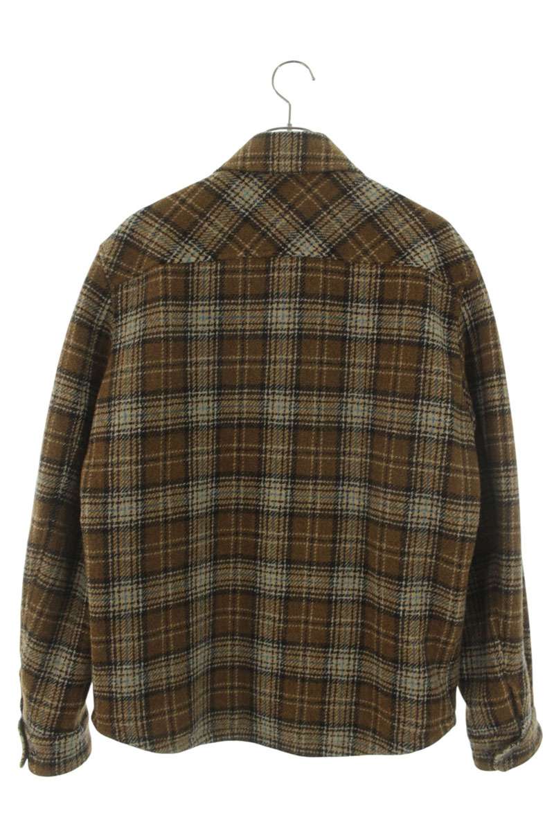 MONCLER Brown Check Chest Pocket Wool Jacket Size M