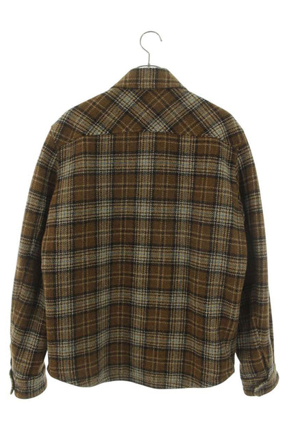 MONCLER Brown Check Chest Pocket Wool Jacket Size M