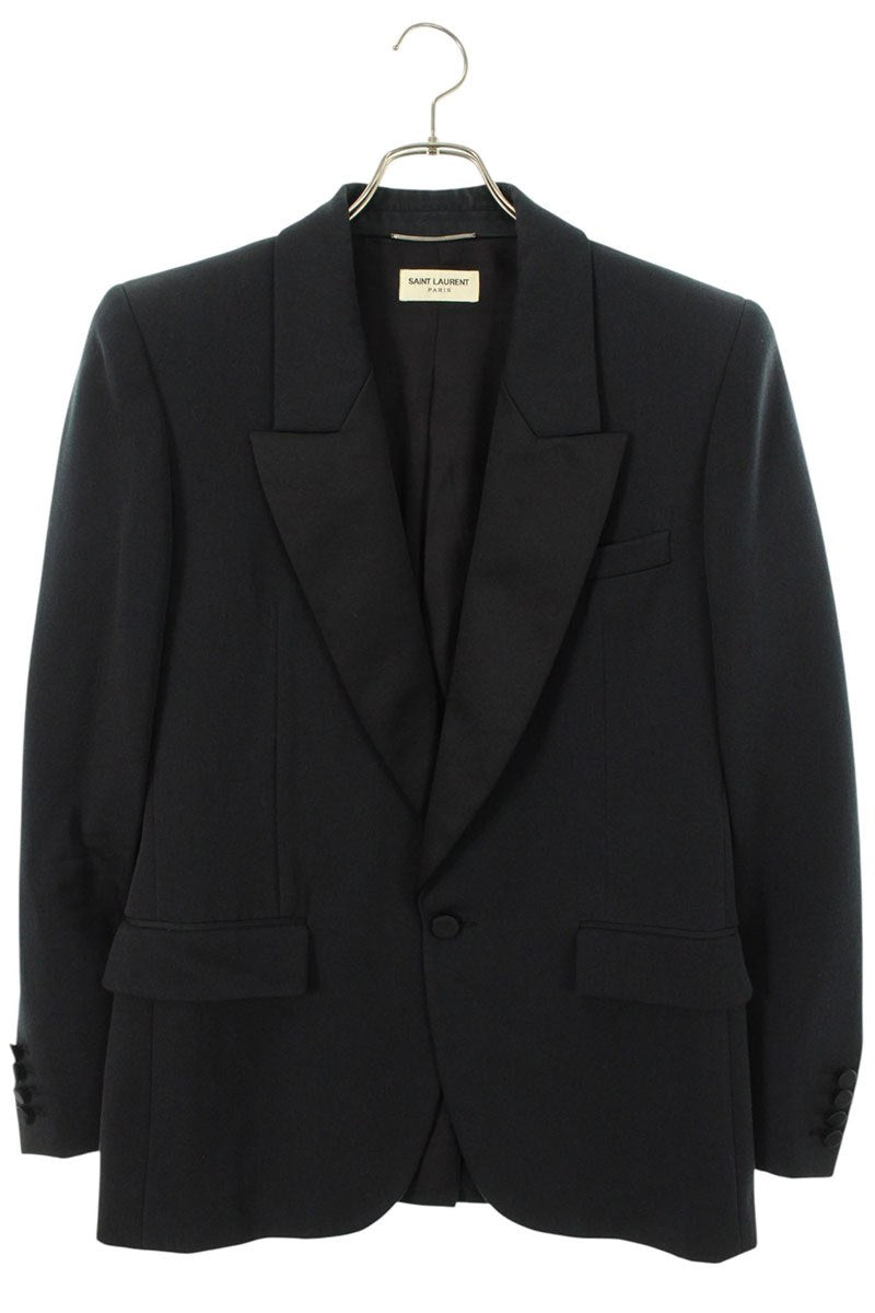 SAINT LAURENT PARIS Contrast Lapel Smoking Jacket Size S