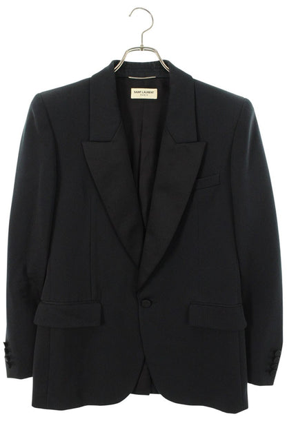 SAINT LAURENT PARIS Contrast Lapel Smoking Jacket Size S