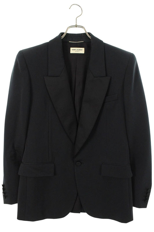 SAINT LAURENT PARIS Contrast Lapel Smoking Jacket Size S