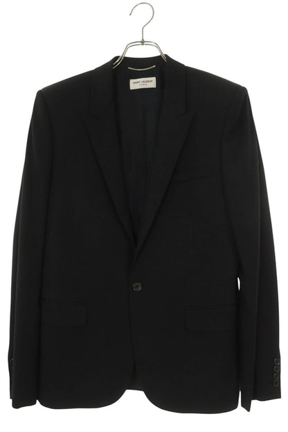 SAINT LAURENT PARIS Wool Peak Lapel Jacket Black Size M