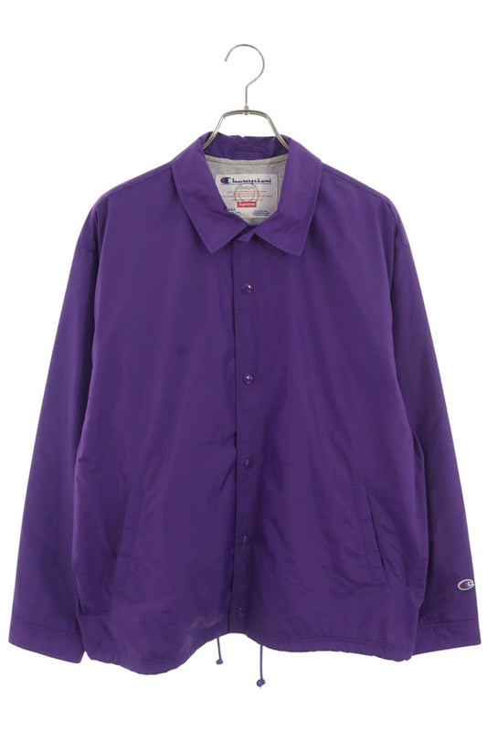 SUPREME Back Arch Logo Nylon Coaches Jacket Purple Size L