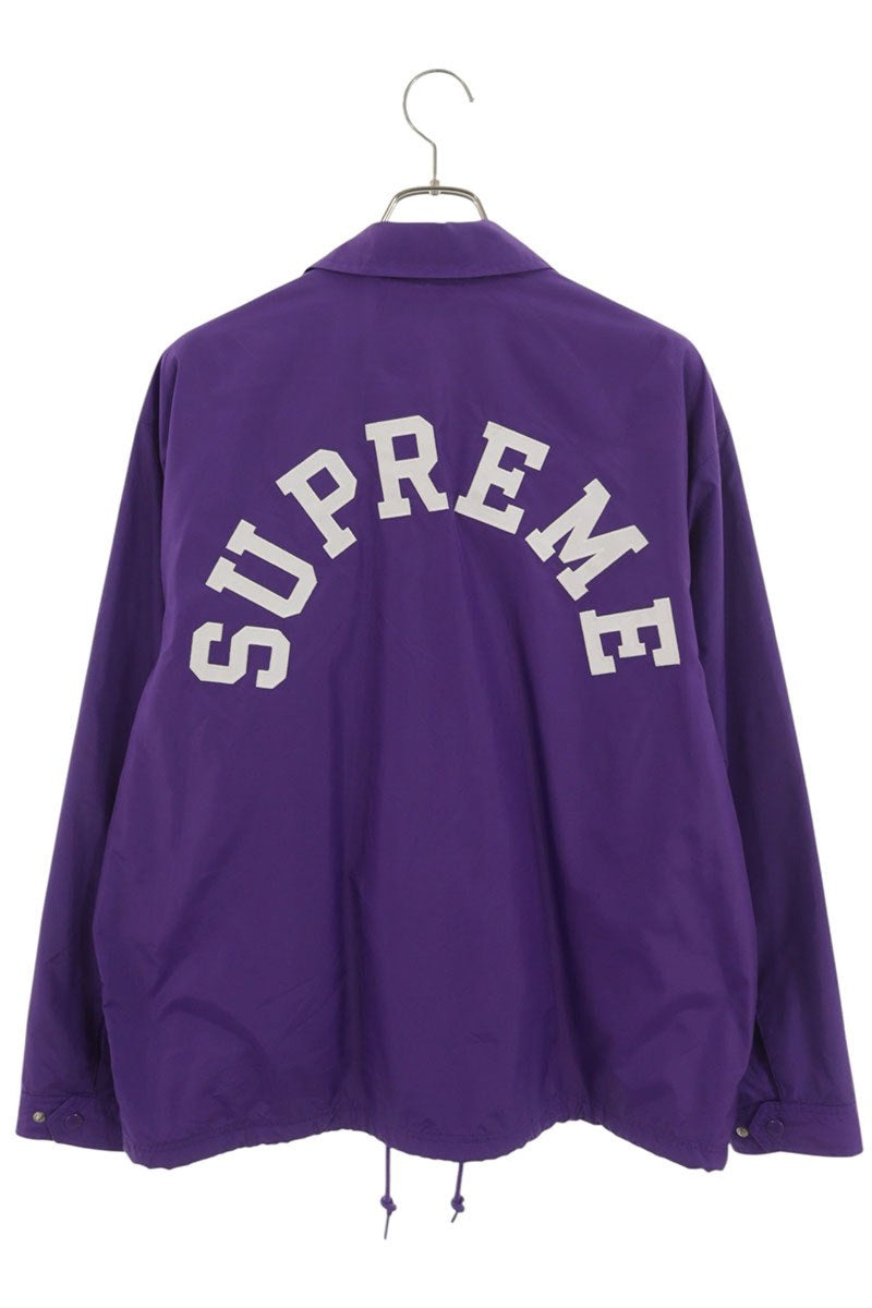 SUPREME Back Arch Logo Nylon Coaches Jacket Purple Size L