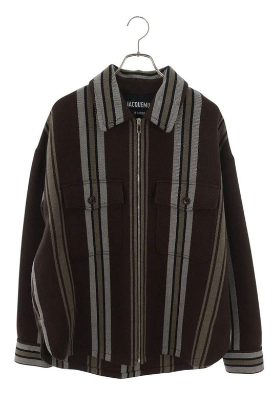 JACQUEMUS Le Blouson Striped Zip-Up Jacket Size L