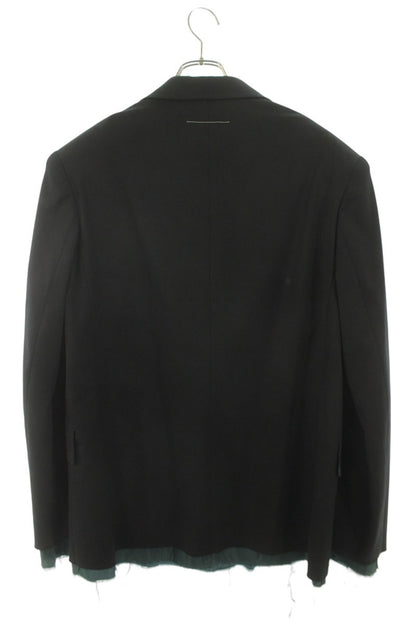 MM6 24AW Cut-Off Tailored Wool Jacket Black Green Size L