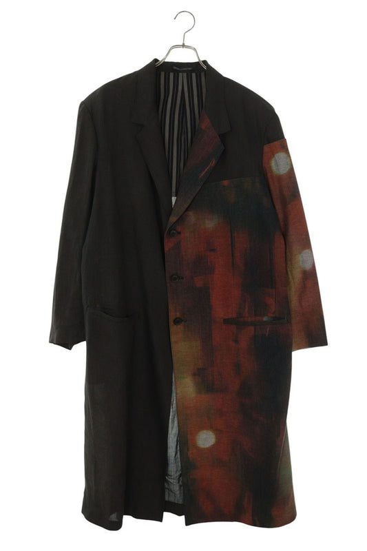 YOHJI YAMAMOTO PH 23SS Ramie Light Print Long Jacket Size M