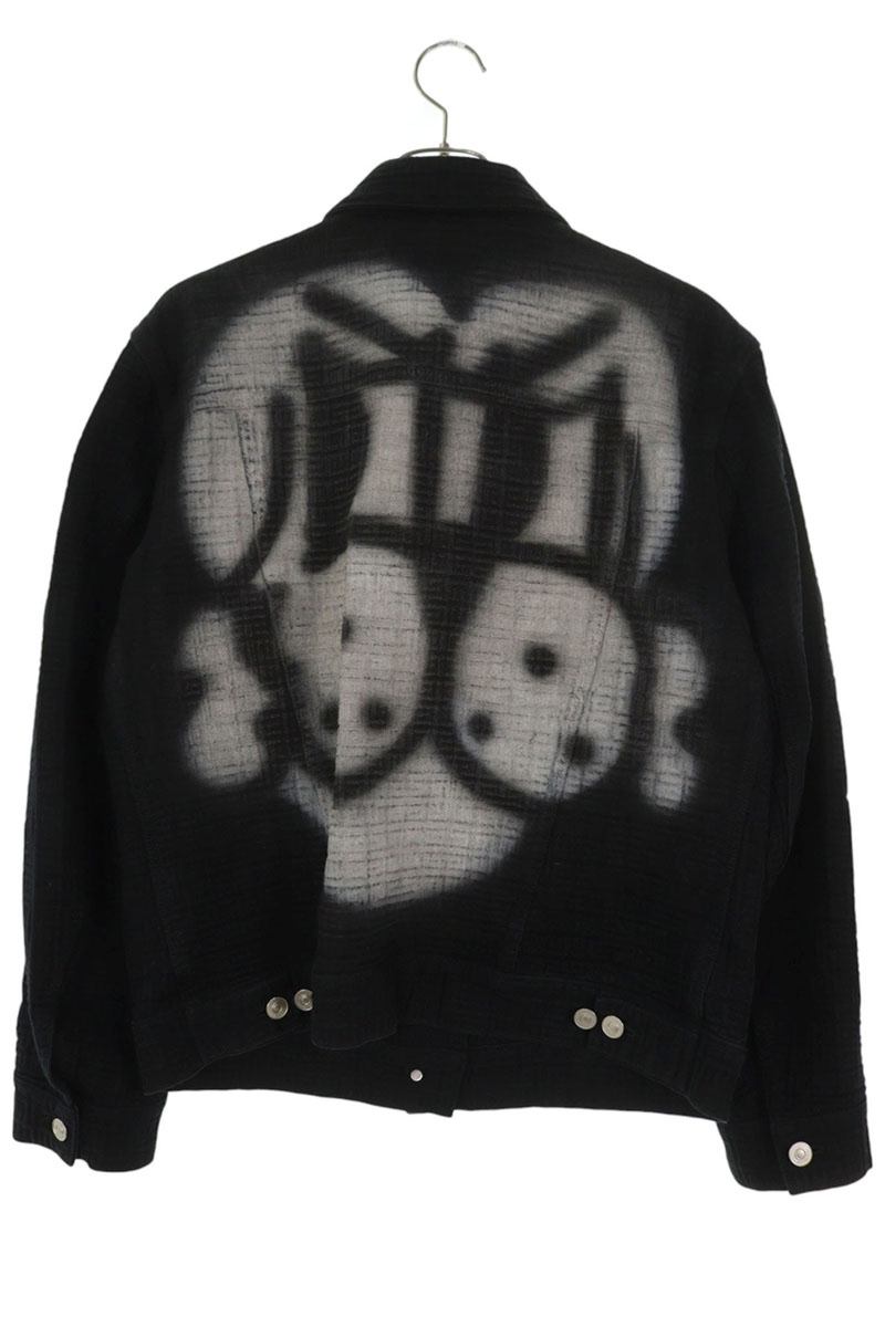 GIVENCHY Black Cotton Back Airbrush Graphic Jacket Size M