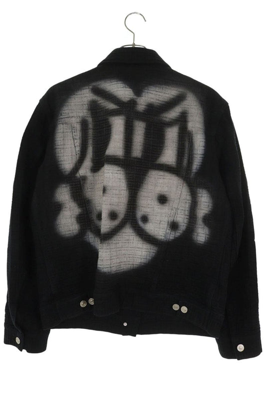 GIVENCHY Black Cotton Back Airbrush Graphic Jacket Size M