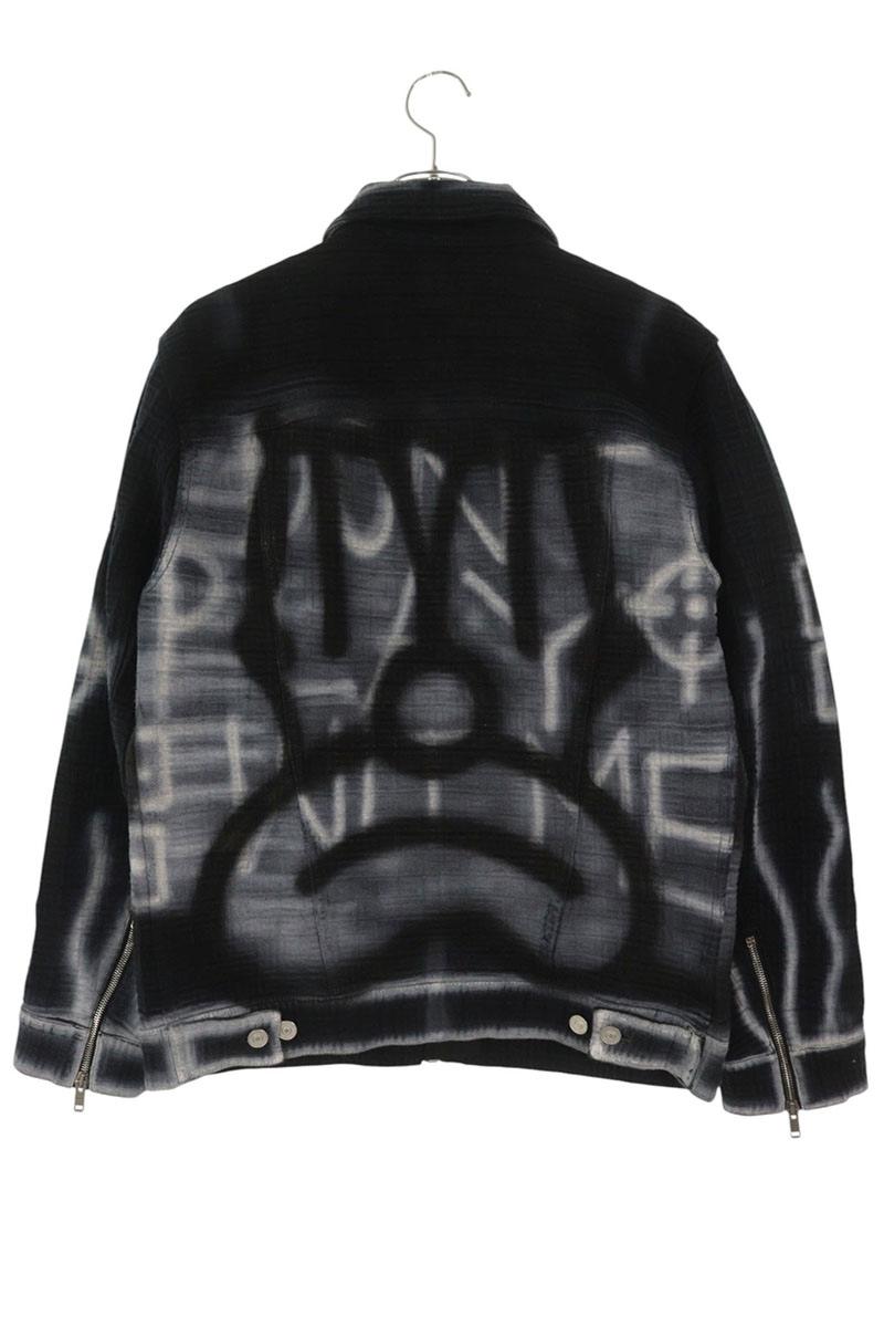 GIVENCHY Black/White Cotton Monogram Embossed Jacket Size S