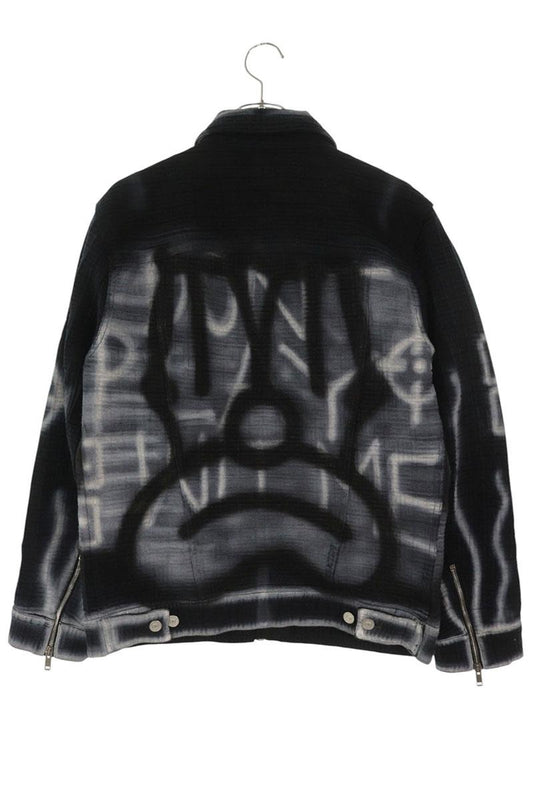 GIVENCHY Black/White Cotton Monogram Embossed Jacket Size S