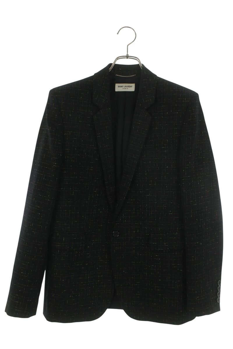 SAINT LAURENT PARIS Gold Thread Check Tailored Size XS