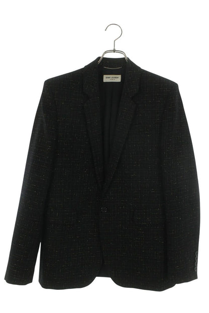 SAINT LAURENT PARIS Gold Thread Check Tailored Size XS