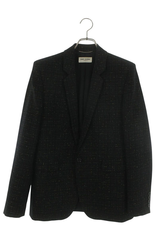 SAINT LAURENT PARIS Gold Thread Check Tailored Size XS