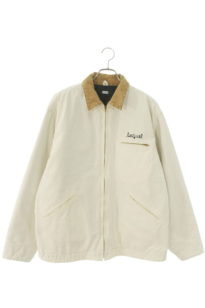 SEQUEL White/Beige Cotton Logo Embroidered Duck Size L