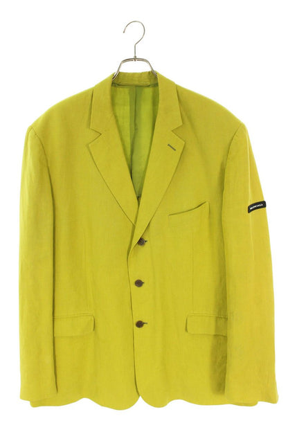 BALENCIAGA Arm Rubber Logo Linen Tailored Jacket Size M