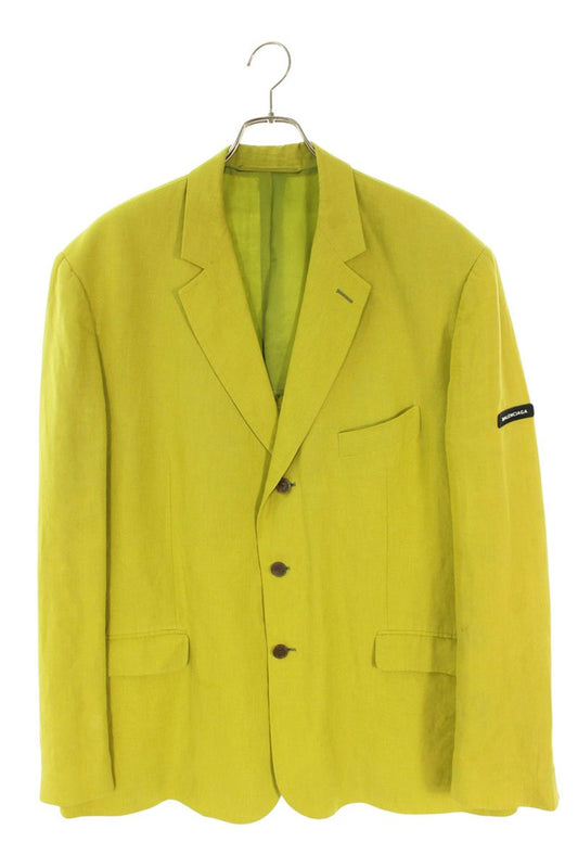 BALENCIAGA Arm Rubber Logo Linen Tailored Jacket Size M