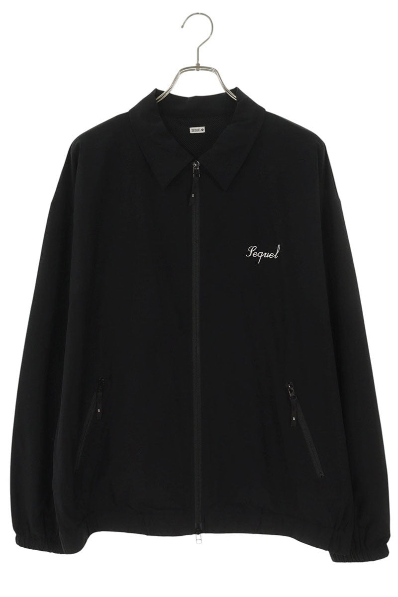 SEQUEL Black Nylon Blend Logo Embroidered Jacket Size L