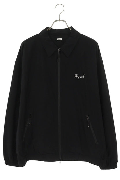 SEQUEL Black Nylon Blend Logo Embroidered Jacket Size L
