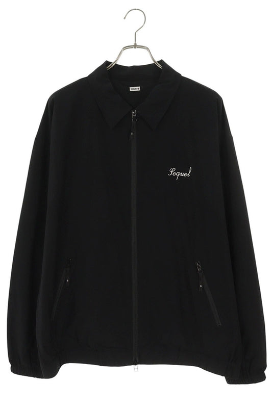 SEQUEL Black Nylon Blend Logo Embroidered Jacket Size L