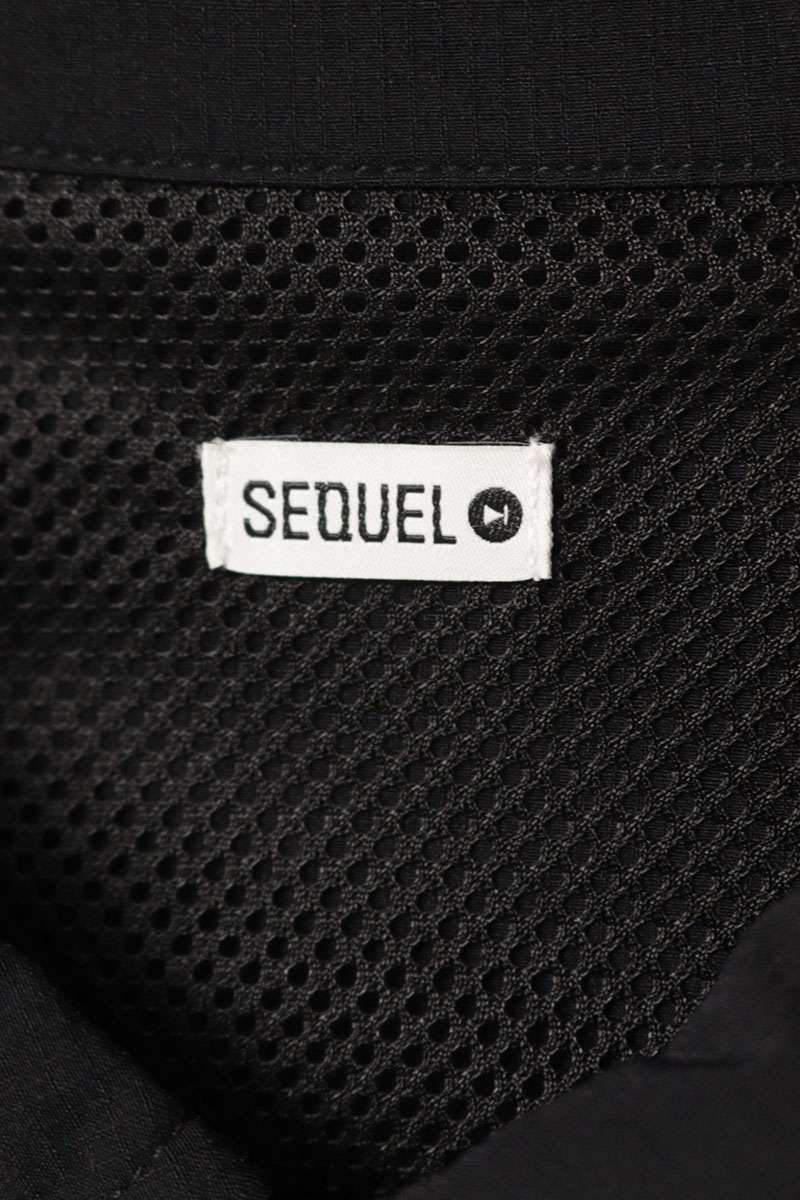 SEQUEL Black Nylon Blend Logo Embroidered Jacket Size L