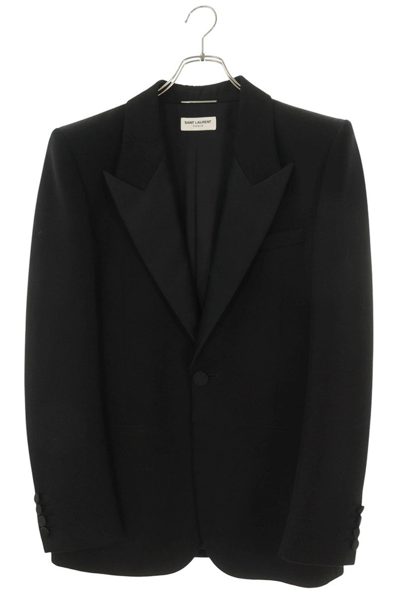 SAINT LAURENT PARIS Peaked Lapel Tuxedo Jacket Black Size L